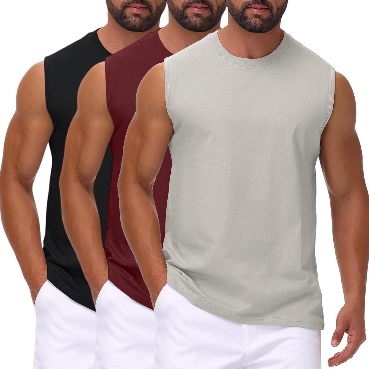 Tanktop heren 100% katoen - mouwloos ontwerp - sportieve functionaliteit - ideaal voor de zomer - SnelShoppen