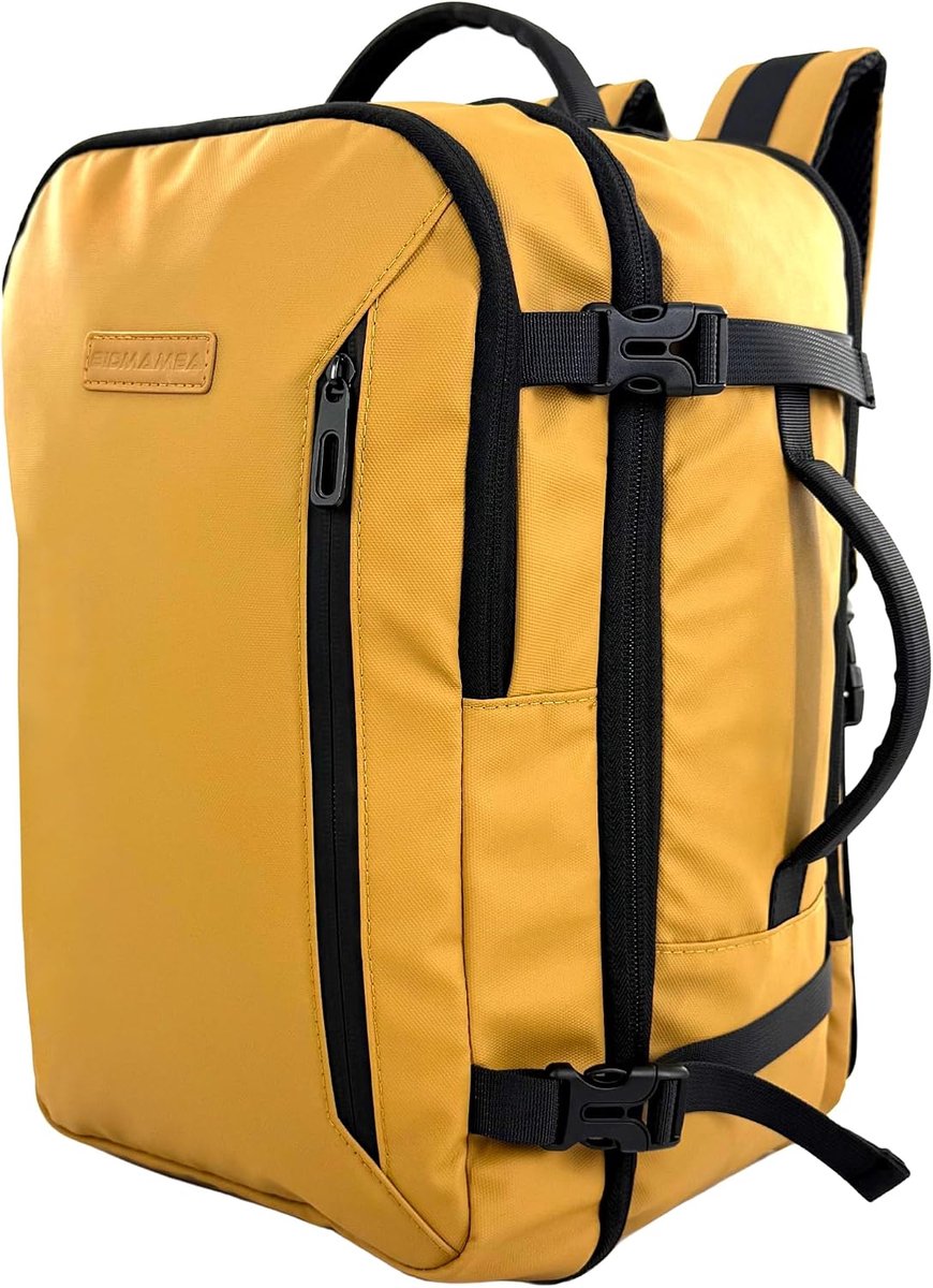 Backpack handbagage 40 x 20 x 25 cm - mosterdkleur - veelzijdig reistas - ideaal voor Ryanair - SnelShoppen