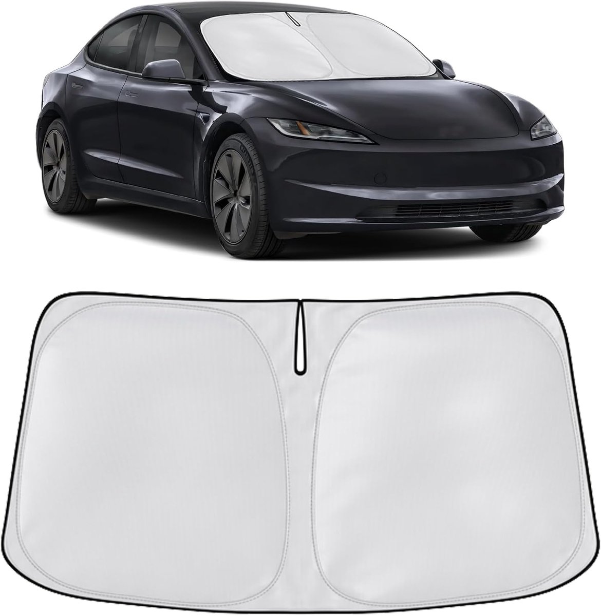 Zonnescherm voor voorruit - Speciaal voor Tesla Model 3 2017-2026 - Vouwbaar - SnelShoppen