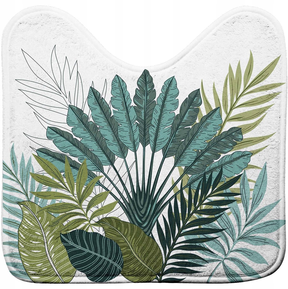 Douceur d'Intérieur Badmat met WC-uitsparing, 45x45cm, Groen/Wit