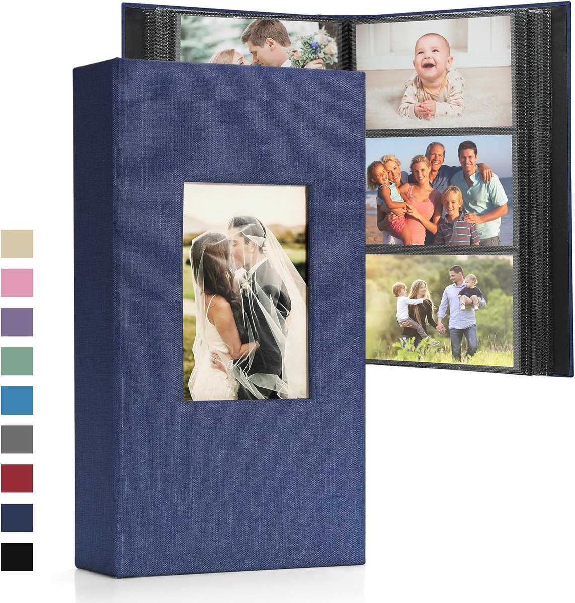 Fotoalbum 15 x 10 cm - Linnen met 300 Compartimenten - Padded Cover - Ideaal voor Herinneringen - ShopVlot