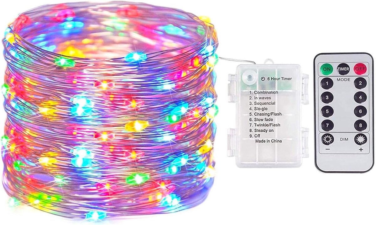 LED fairy lights 2 m - batterijgevoed - 8 standen met timer - sfeervolle verlichting voor binnen en buiten - ShopVlot