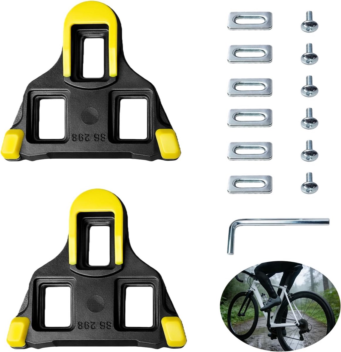 SnelShoppen - 1 Set SPD Cleats voor Fietsschoenen, Compatibel met 2-Hole Systemen, Antislip Pedalen voor MTB, Racefiets en Indoor Fietsen, Duurzaam en