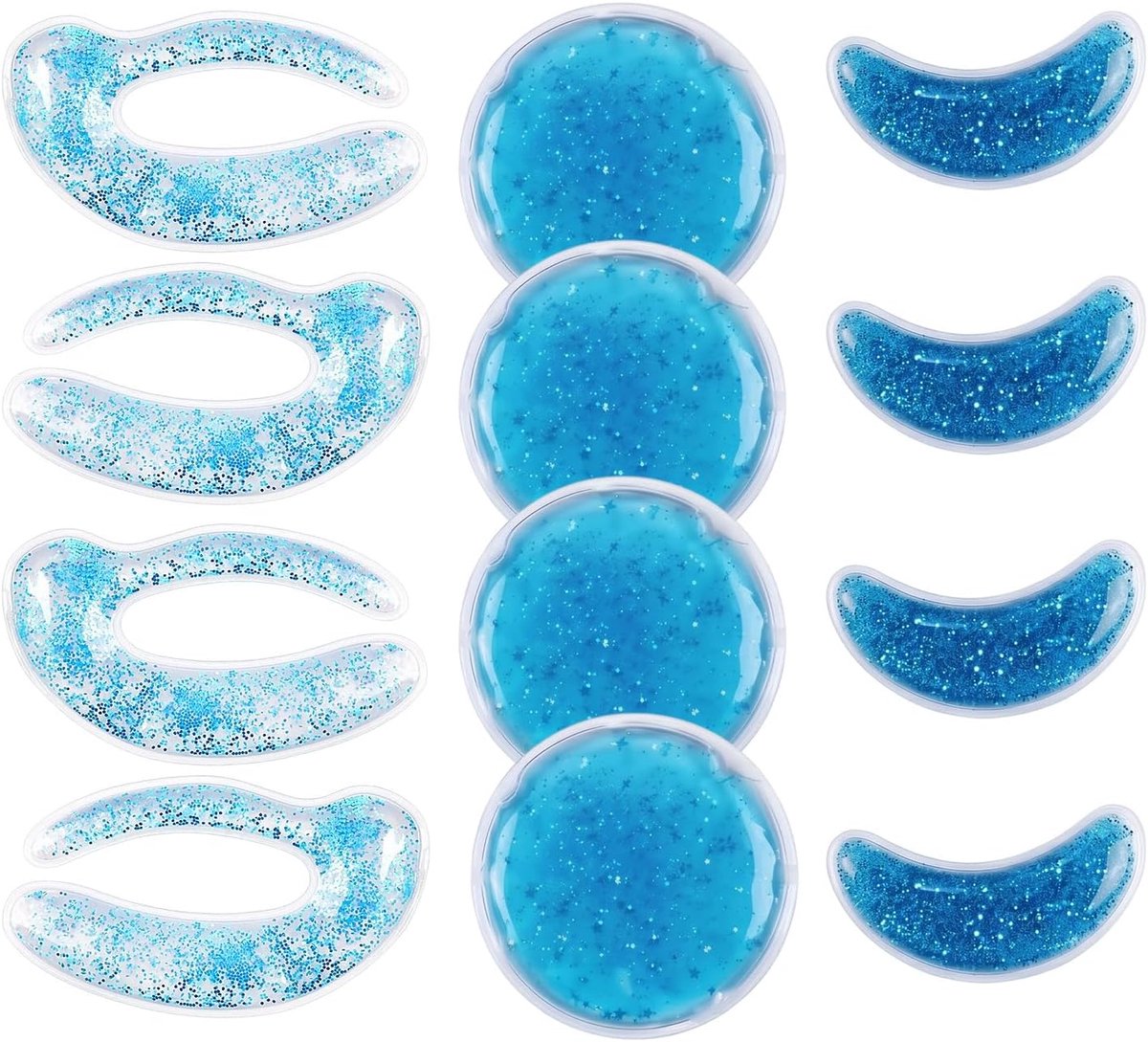 Herbruikbare koelpads set - 10 delen - blauw gel oogmaskers - tegen donkere kringen en vermoeidheid - ShopVlot