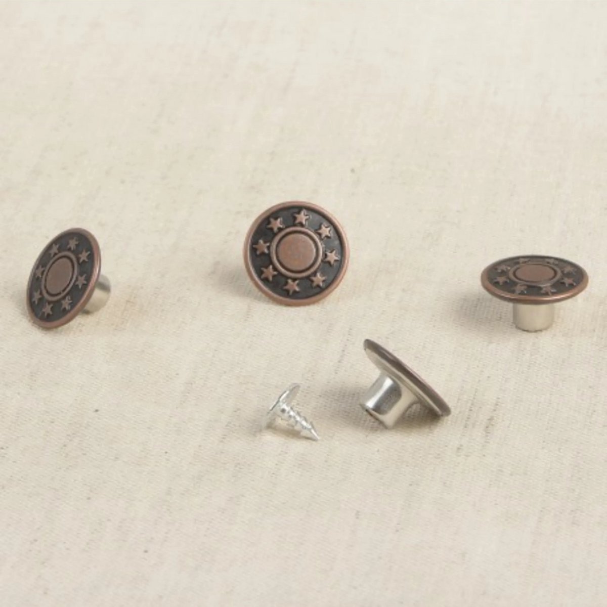 Mediac Knopen 17mm koperkleurig 6 stuks