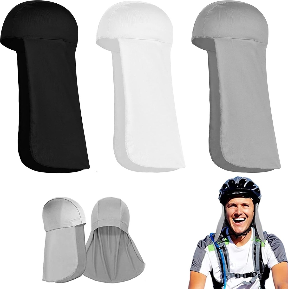 Helmvoering 3-pack - Nekbeschermer - Ademend materiaal - Ideaal voor fietsen - ShopVlot