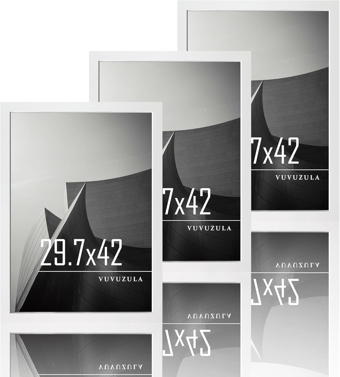 Foto lijst A3 wit houten lijst - MDF frame - met wandhaken - ideaal voor oor charts set van 3 - ShopVlot