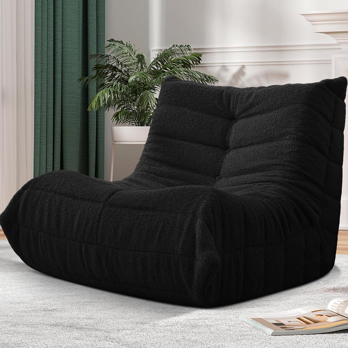 Zitzak Grote Bank - Lounger Stoel - Ontspannen Zitten - Traagschuim Vulling - 90 x 30 x 30 cm - Grijs