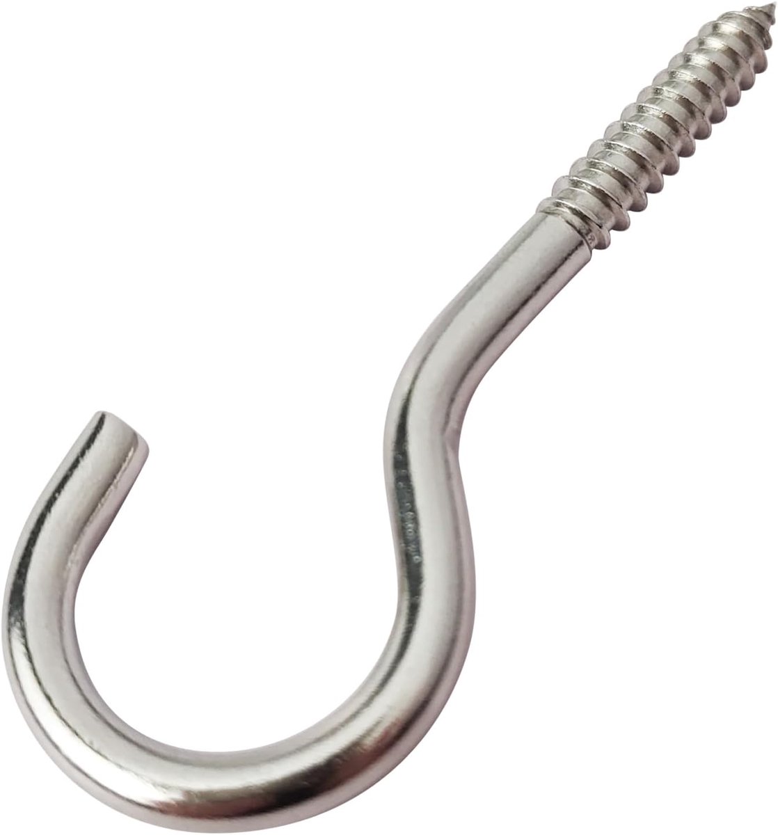 Schroefhaak 40mm 50mm 65mm - RVS 304 - Sterk en duurzaam - Ideaal voor buitenverlichting - ShopVlot