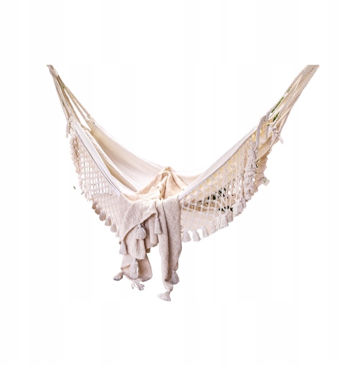 Handgemaakte macramé hangmat van ademend katoen - Boho Stijl