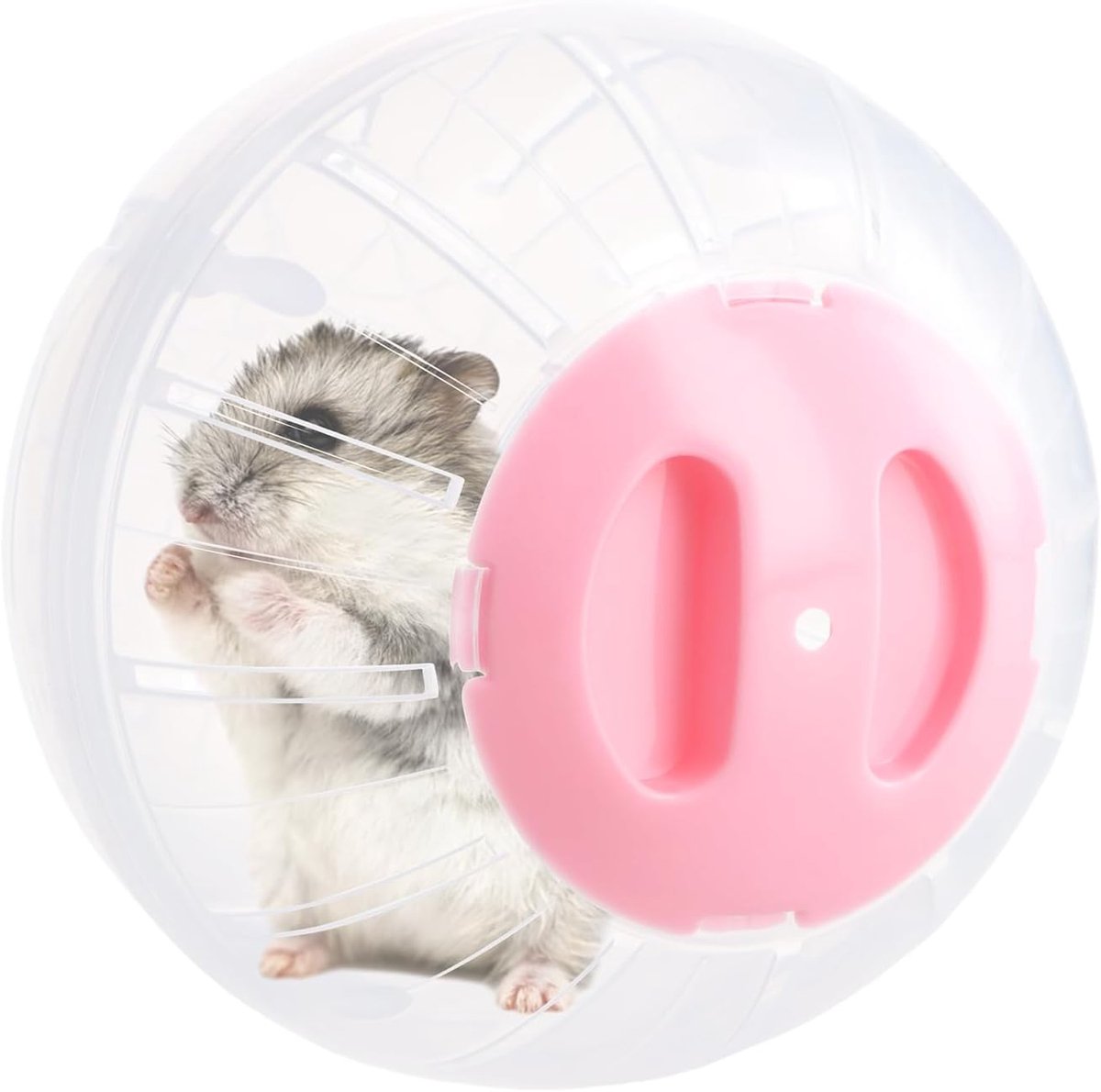 Gymnastiekbal voor hamster, hamsterbal, groot 14,5 cm, hamsterwiel oefenbal, kunststof, hamsterbal voor germuis, dwerghamster, cavia's, huisdier joggen spelen (roze)
