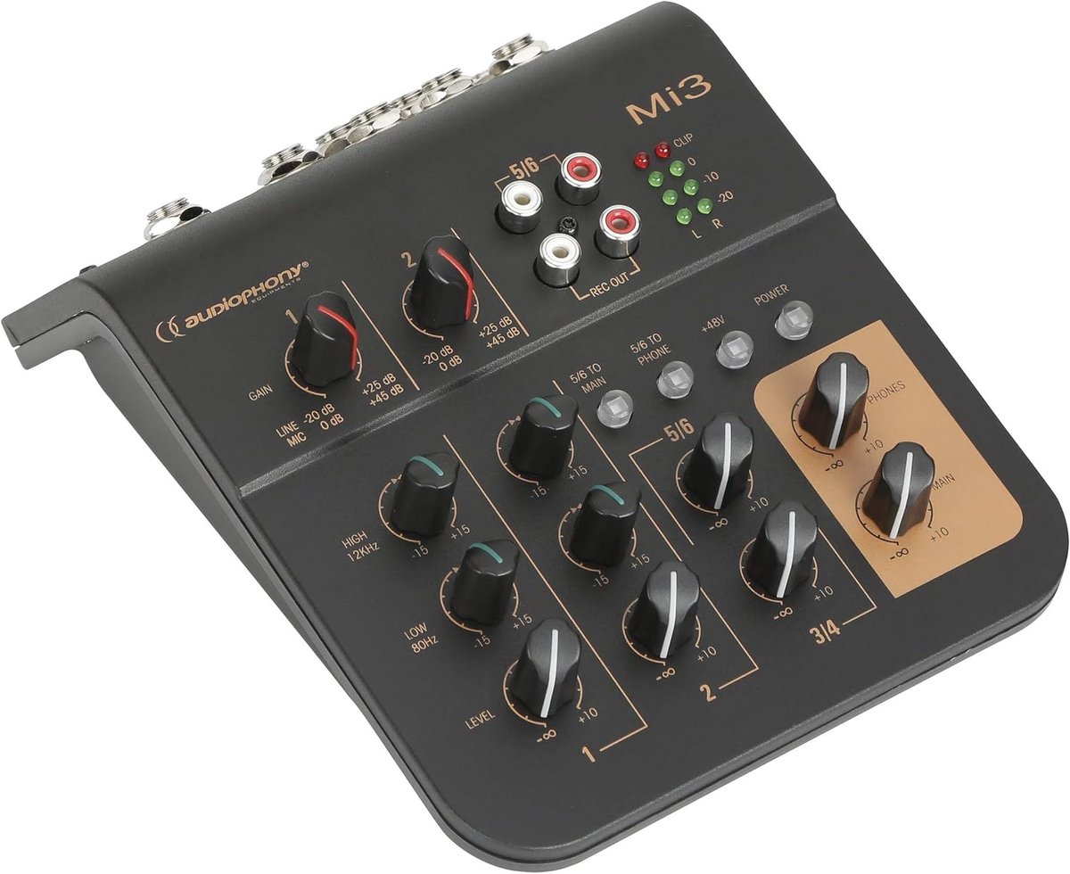 Mengpaneel 3-kanaals - Compact formaat - Lichtgewicht 2,5 kg - Ideaal voor DJ's en geluidstechnici - SnelShoppen