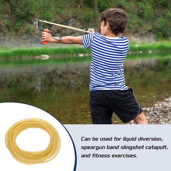 26 Ft (8M) Rubberen Buis, 1/16"(1,8mm) ID x 3/16"(4,5mm) OD Katapult Rubber Banden Rubberen Buis voor Oefening, Stretching, Huisslang, Primaire Kleur — afbeelding 4