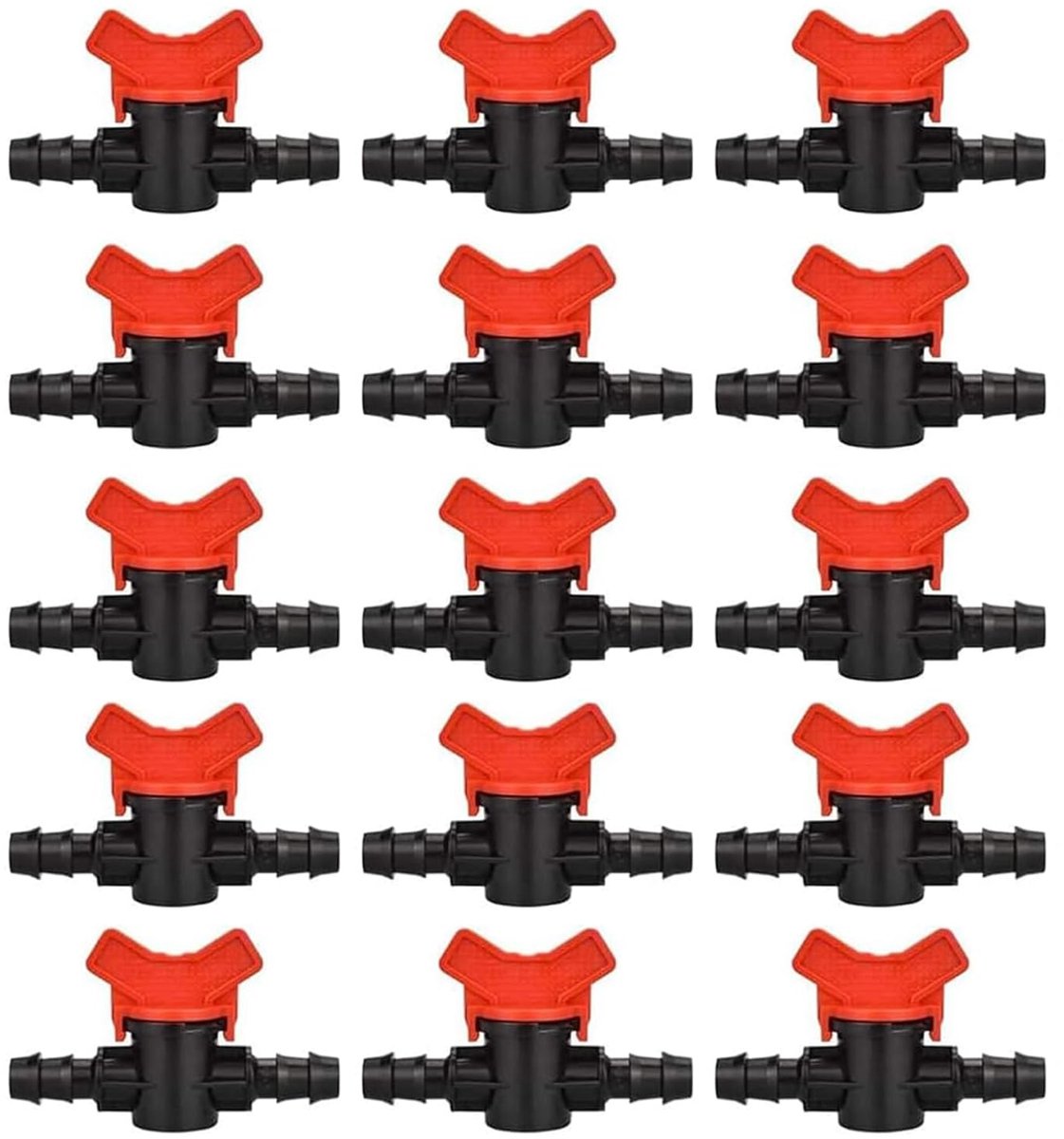 15 stuks druppelirrigatie schakelaar ventiel 16 x 16 mm druppelirrigatie afsluitventiel slangconnectoren prikkelventiel voor tuin, plantage en achtertuin druppelirrigatie pijpaansluiting
