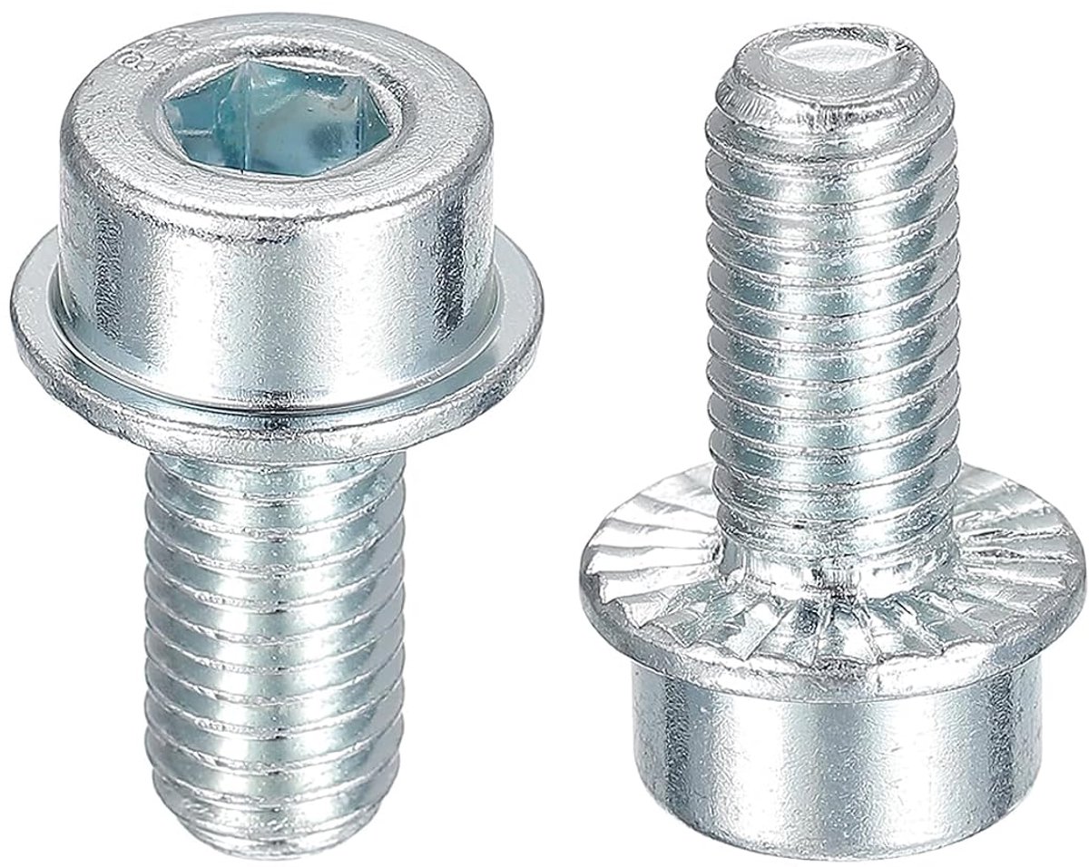 sourcing map M8 x 16 mm 10 stuks geflens stopcontact kop kap schroeven 8,8 graden koolstofstaal zeskant socket kop gekartelde flens bouten machine schroeven