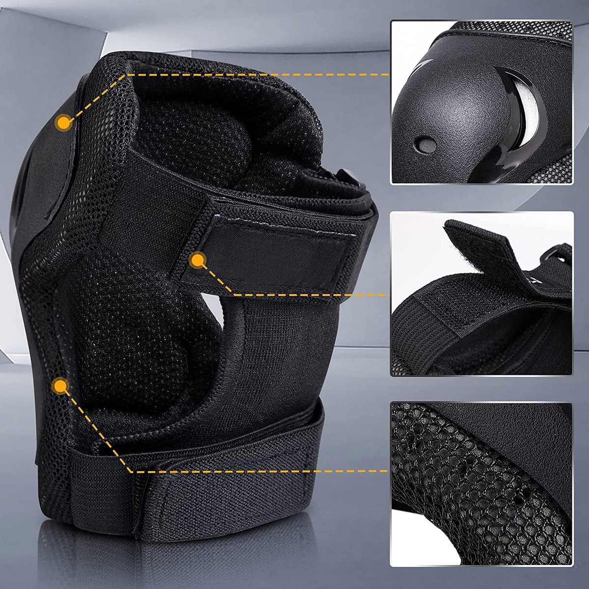 Kniebeschermersset voor kinderen en volwassenen, 2 kniebeschermers, 2 elleboogbeschermers, 2 polsbeschermers Kinder inline skate beschermset voor skaten, skateboarden, fietsen