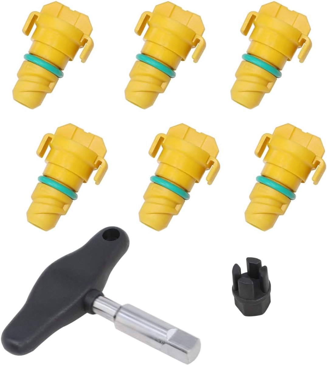 Aftapplug 8 Pack Compatibel met Ford F150 Mustang Bronco Edge Lincoln Explorer 2.7, 3.0, 3.5, 5.0 KX6Z6730B KX6Z-6730-B FT4Z-6730-A BC3Z-6730-A met Olie Afvoerplug Removal Tool en Adapter