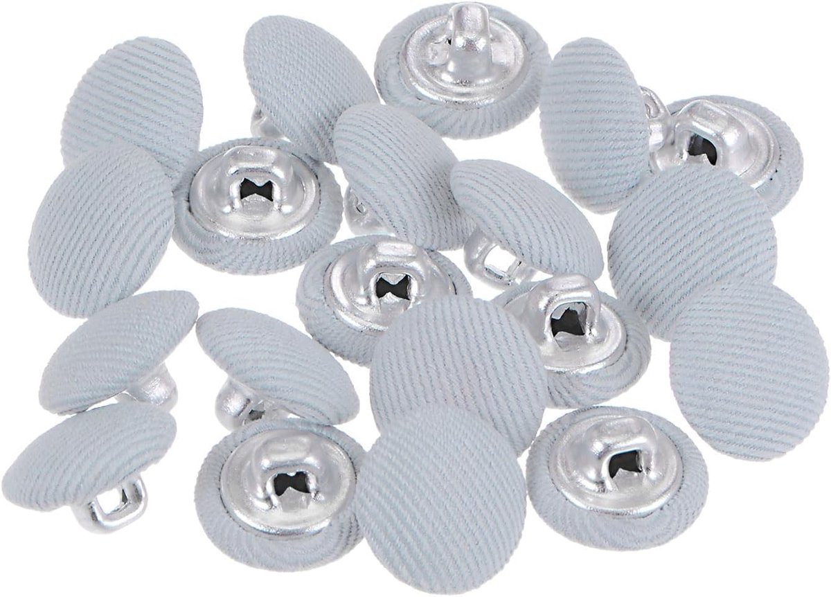 Knopen 11,5 mm rond met metalen schacht voor kleding, overhemden, blouses, lichtblauw