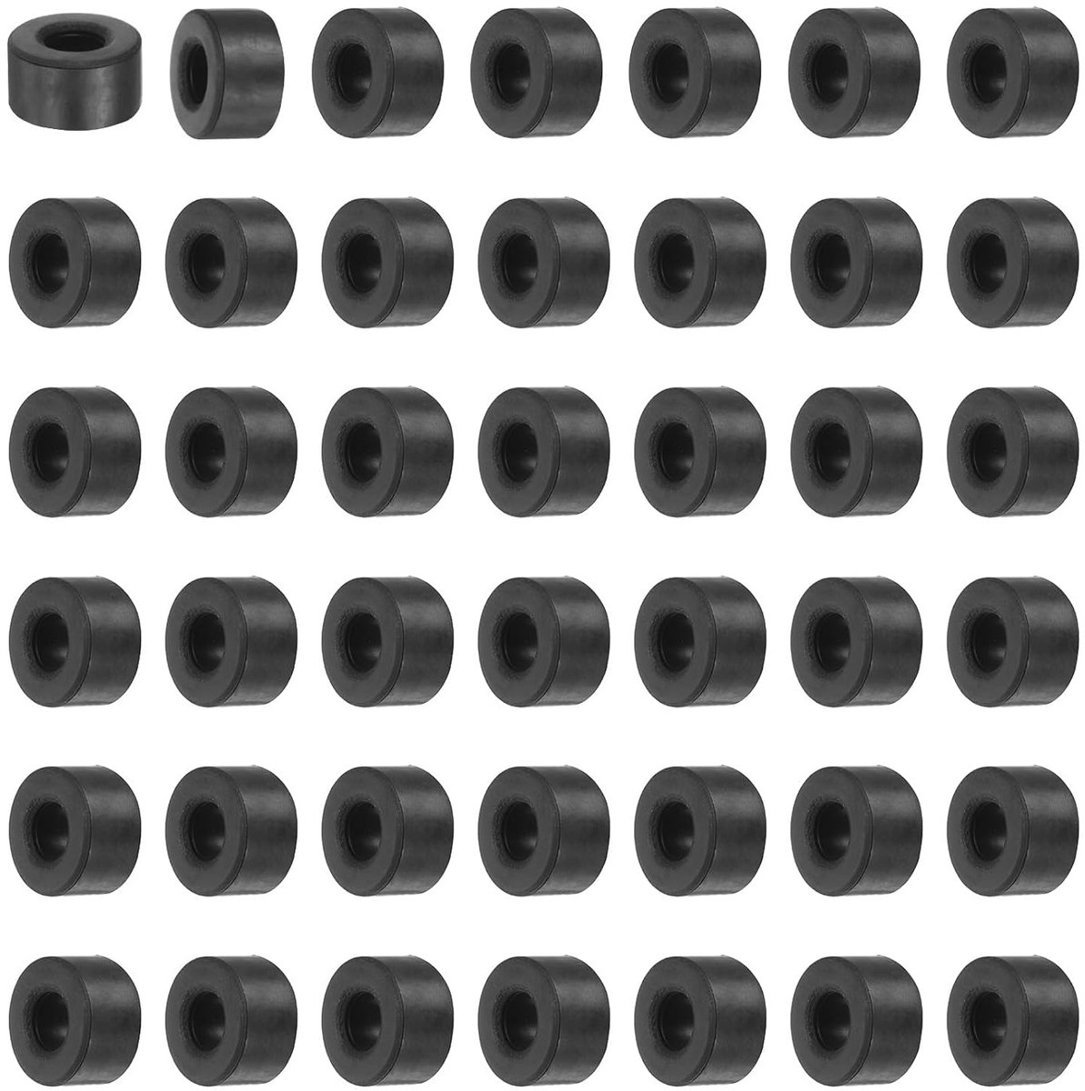 60 stuks rubberen sluitringen, rubberen spacer, afstandshulzen, 12 mm buitendiameter 6 mm, binnendiameter 7 mm dik, ronde rubberen bussen, dikke rubberen schijven voor huis, auto-accessoires