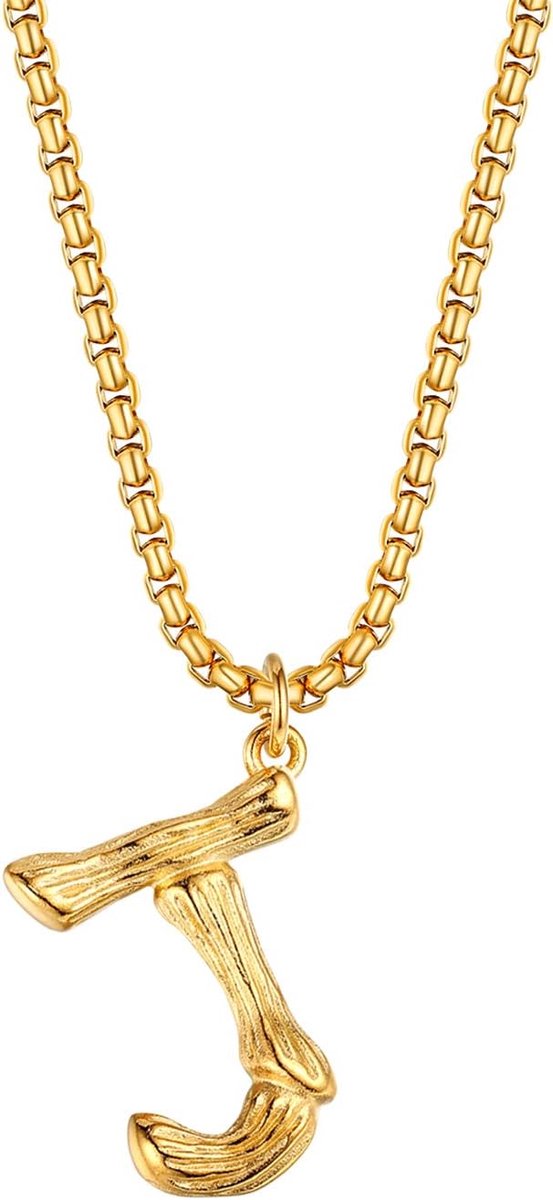 Sieraden Letterketting, roestvrij staal, halsketting met alfabet A-Z, beginletter hanger voor heren en dames, goud, Roestvrij staal