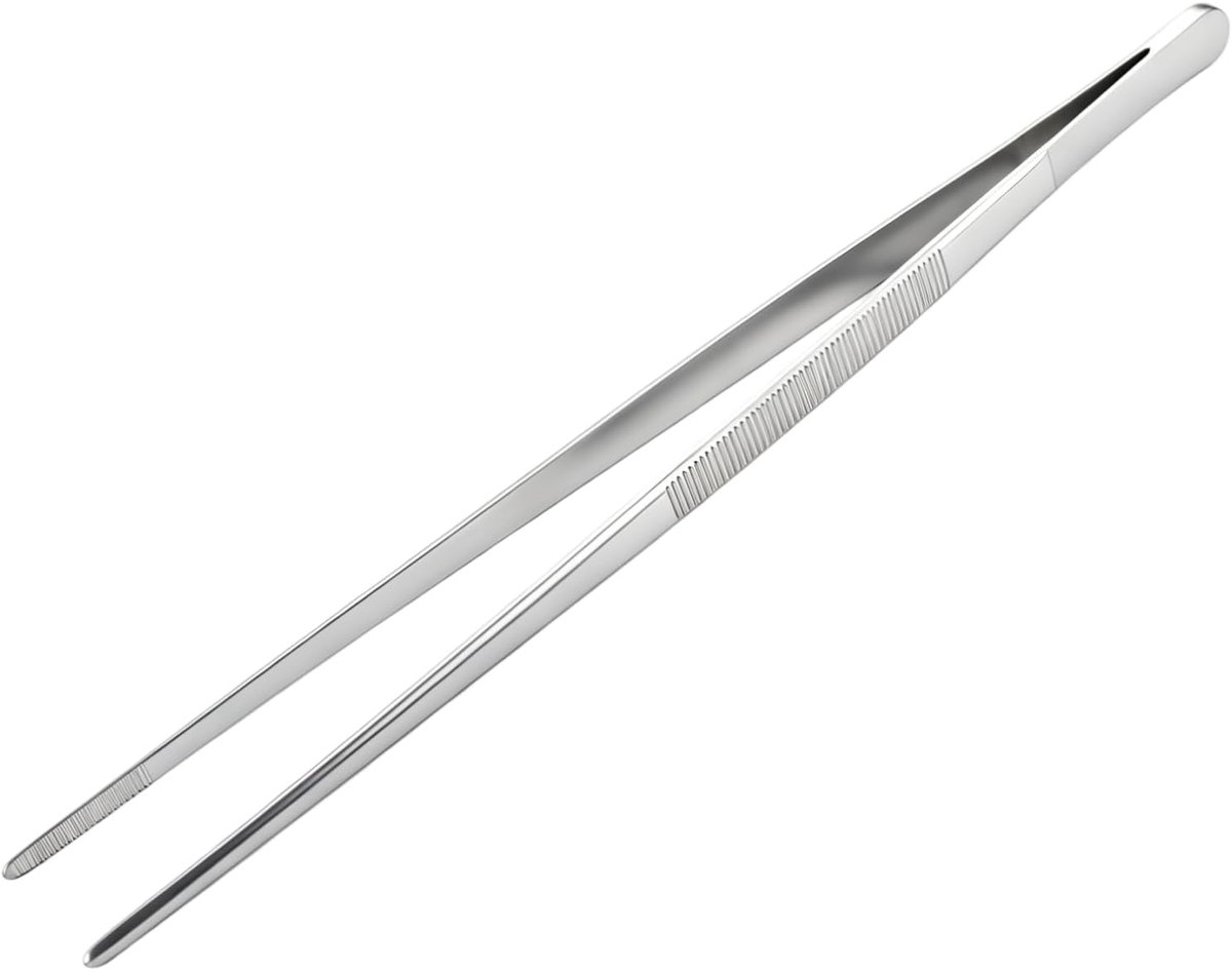 Keukentang van roestvrij staal, 30 cm, professionele barbecuetang van roestvrij staal, hittebestendig, voor koken, grillen, spaghetti- en saladeservice