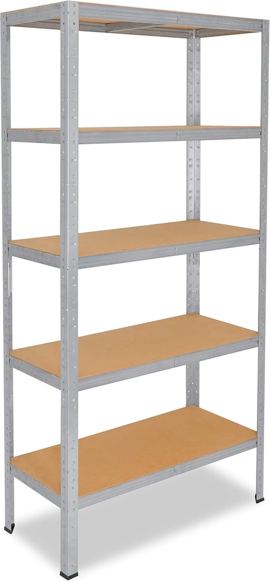 Shelfplaza HOME 200x70x60 cm metalen stellingkast in verzinkt met 5 planken en 175 kg draagvermogen per plank