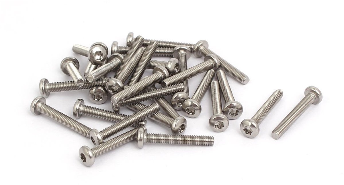 sourcingmap M3x20mm 304 Rvs Knop Hoofd Torx Schroeven Bevestigingsmiddelen 30pcs