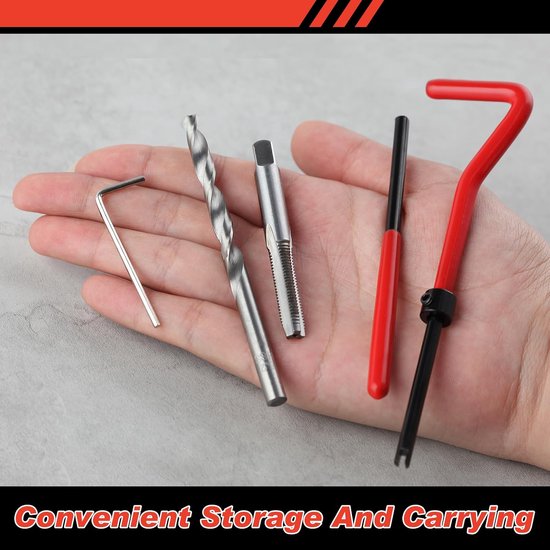 30 Stuk M6 x 1,0 mm Draad Reparatieset, HSS Boor Helicoil Draad Reparatie Kit, Metrische Bout Draad Reparatie Insert Kit Draagbare Rethreading Tool Kit, Compatibele Hand Tool Set voor Auto — afbeelding 5