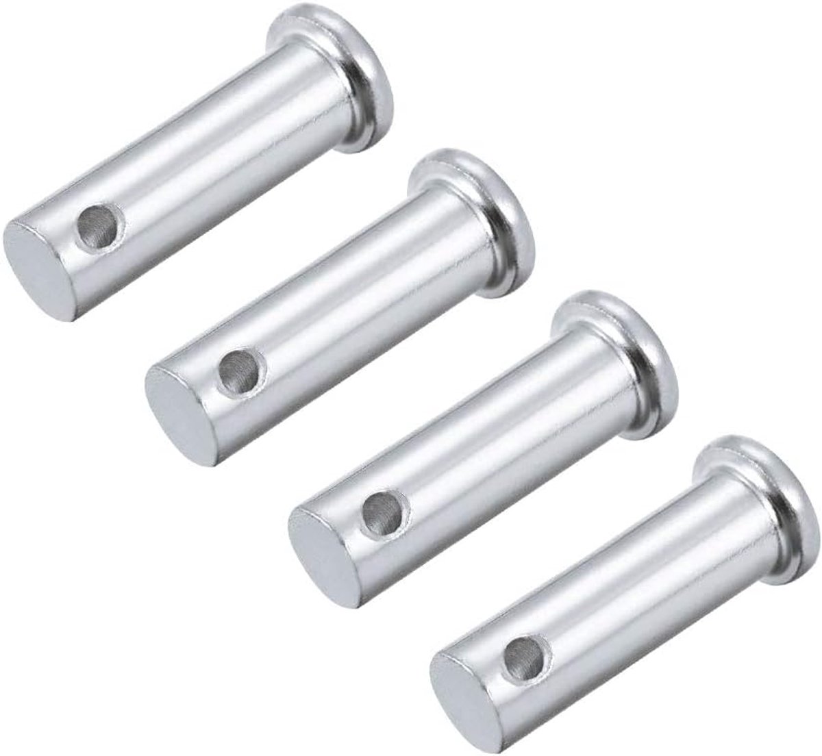 Sourcing map 4 stuks platte kop 1 gat vorkkop vorkbouten, van verzinkt massief staal, 10 mm x 30 mm