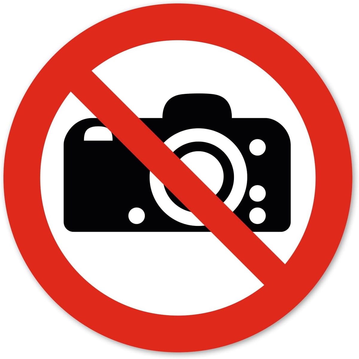 Easydruck24de P029 sticker fotograferen verboden 10 cm - hin823 | DIN EN ISO 7010 bord voor veiligheid en gegevensbescherming