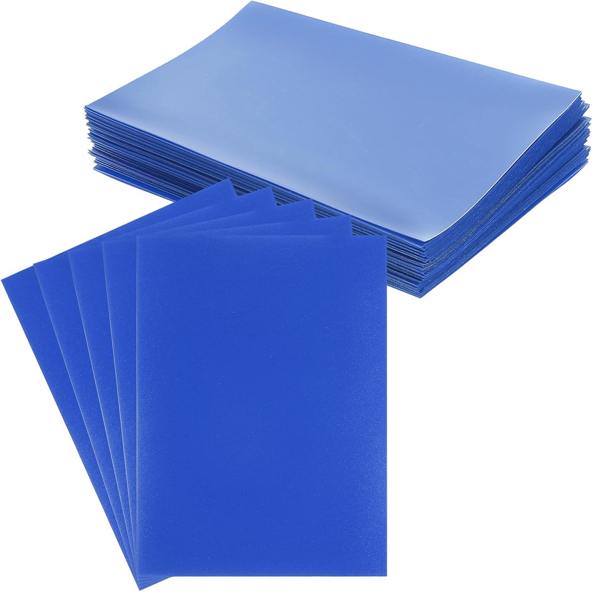 Zachte transparante kaartenhoezen kaarthouders 8,9 x 6,6 cm, 50 stuks matte ruilkaartbeschermers voor standaard verzamelbare honkbalspel, ruilkaart, donkerblauw