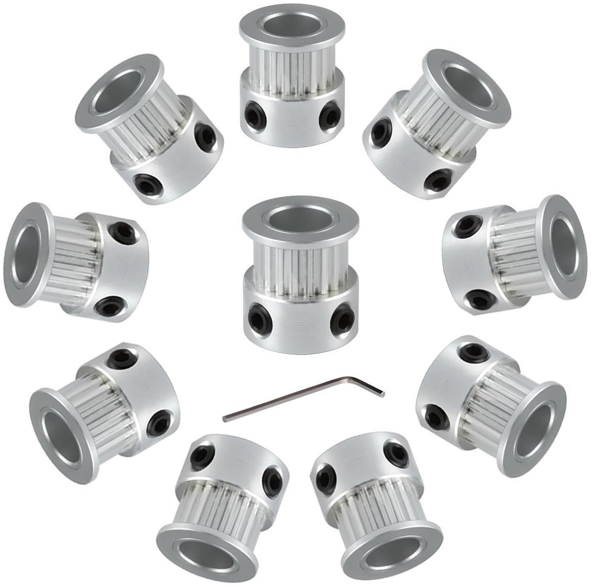 Tandriemschijf 20 Tanden,Boring 8 mm,Breedte 6 mm,GT2 20 Teeth Timing Belt Pulley Bore 8 mm,voor 3D Printer 6 mm Breedte GT2 Tandriem.(10 stuks)