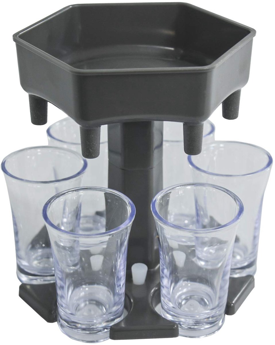 borrelglazendispensers 6 stuks - transparant - met siliconen doppen - ideaal voor drinkspelletjes - SnelShoppen