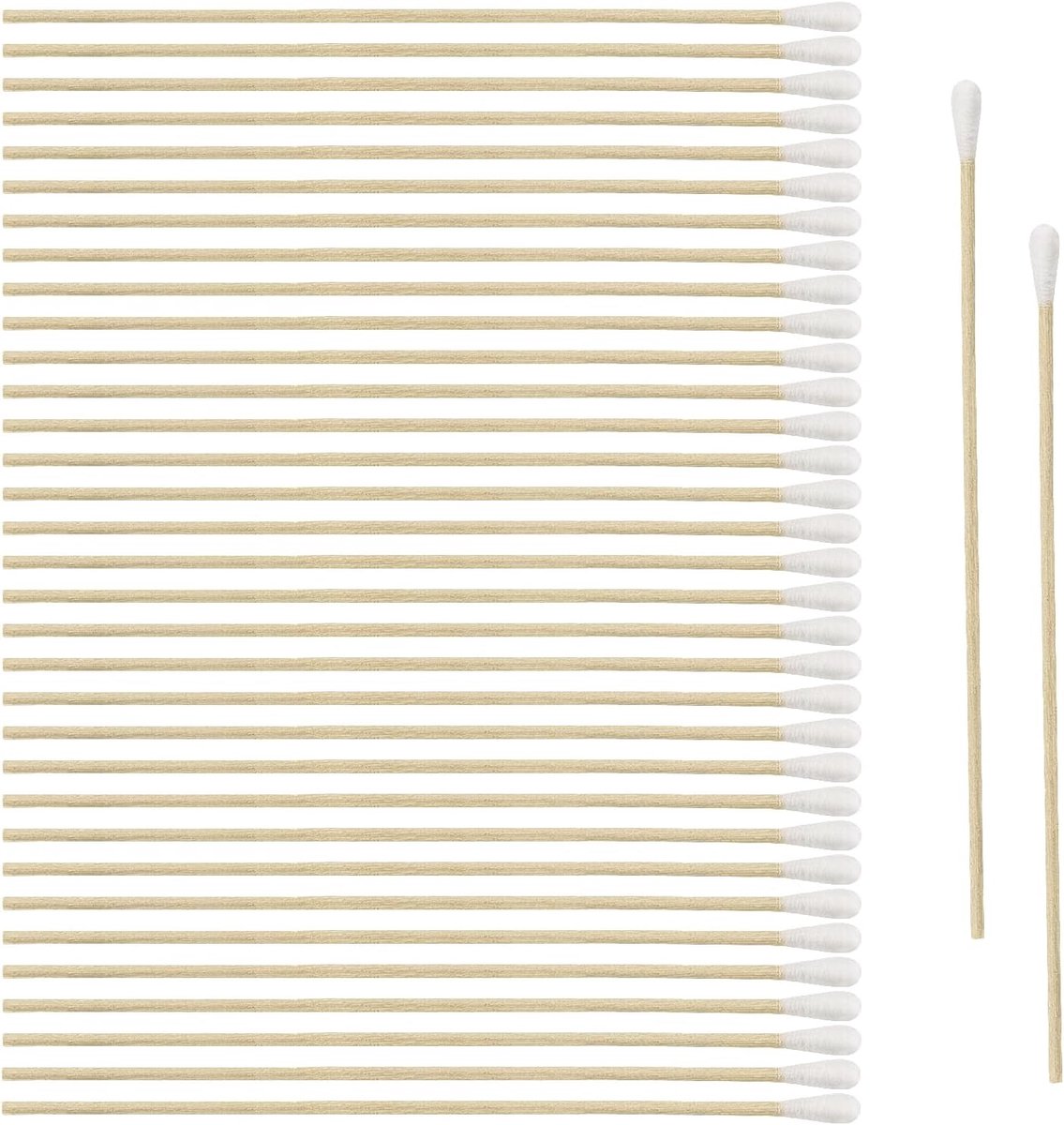 Wattenstaafjes, 400 stuks, lange houten handgreep, wattendragers, 15 cm, reinigingsstaafjes voor camera, toetsenbord, make-up, polijsten en reiniging