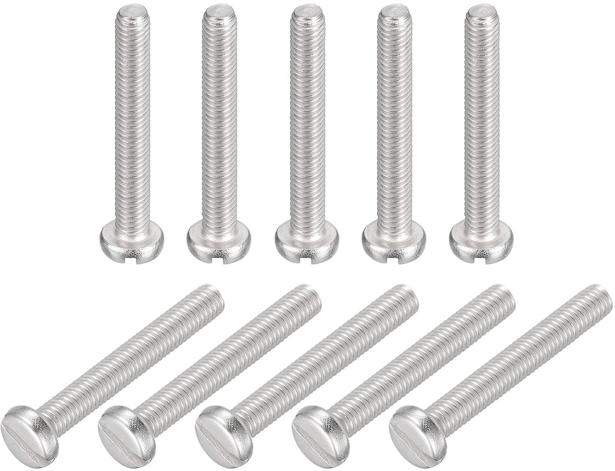 50 stuks wandplaatschroeven, 304 roestvrij staal, machineschroeven, M3 x 22 mm, sleufaandrijving, pankopschroeven, bouten, sleufronde schroeven, lichtschakelplaatschroeven
