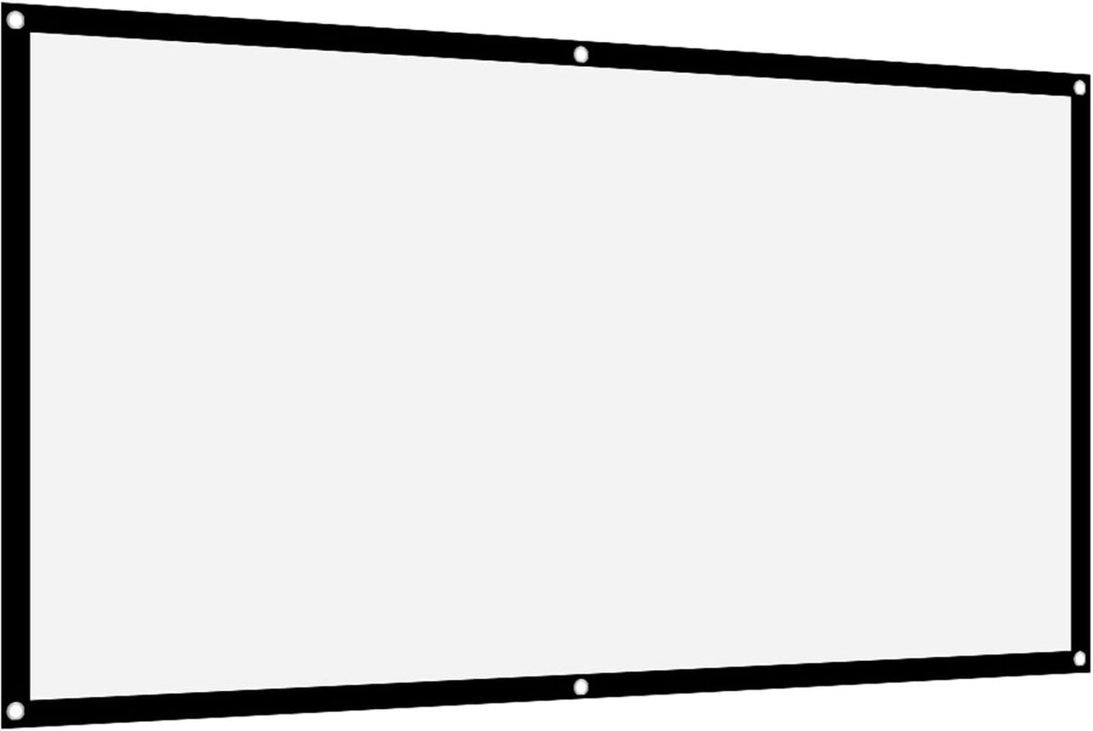 16:9 Projectiescherm, verdikt, draagbaar, kreukvrij, opvouwbaar, zacht wit polyester projectorgordijn, geschikt voor thuisbioscoop, conferenties, outdoor campingfilms (84 inch)
