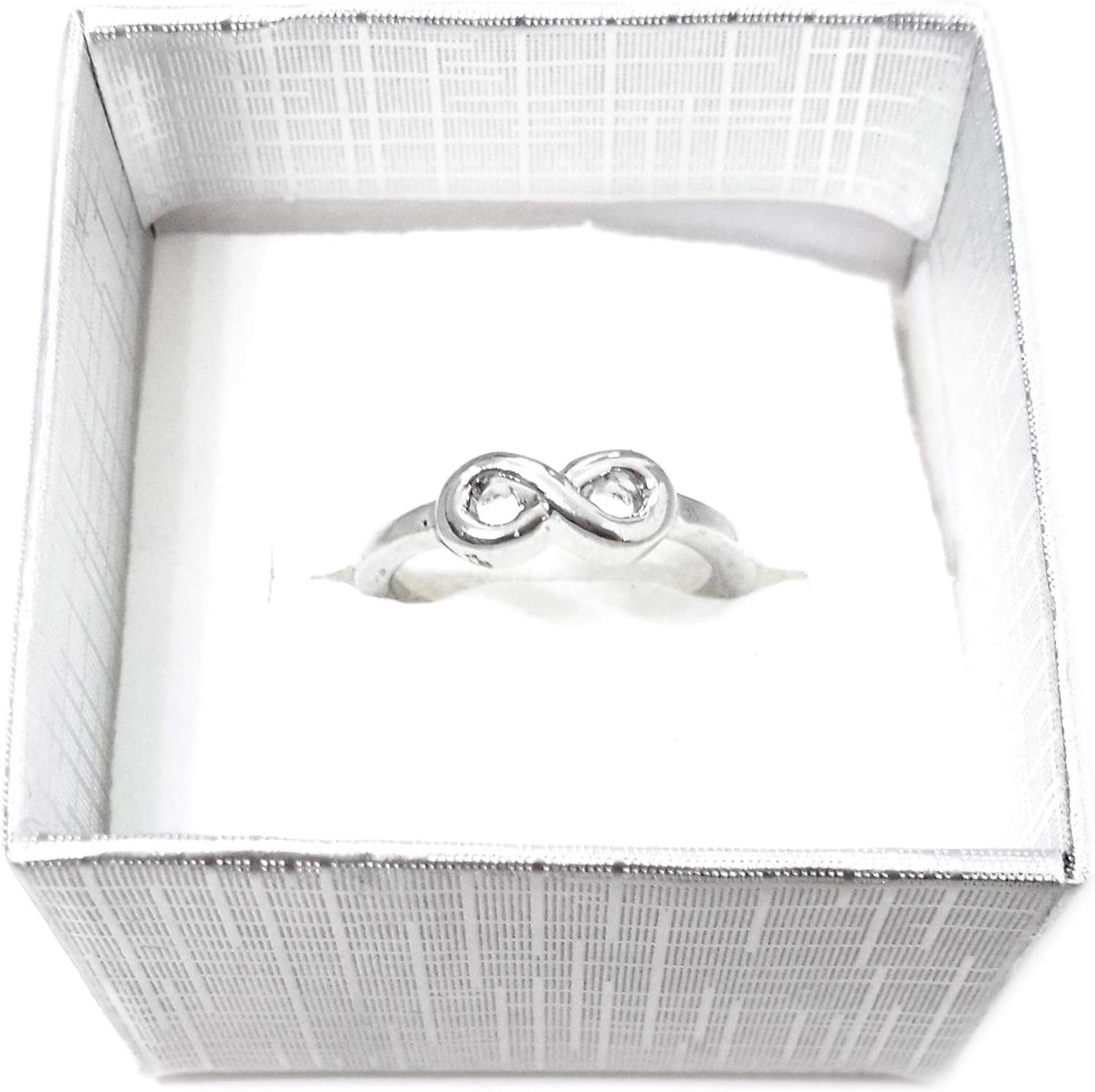 Ringen met oneindigheidsteken, verzilverd en roséverguld, minimalistische stijl, modesieraden, maten, Zilver