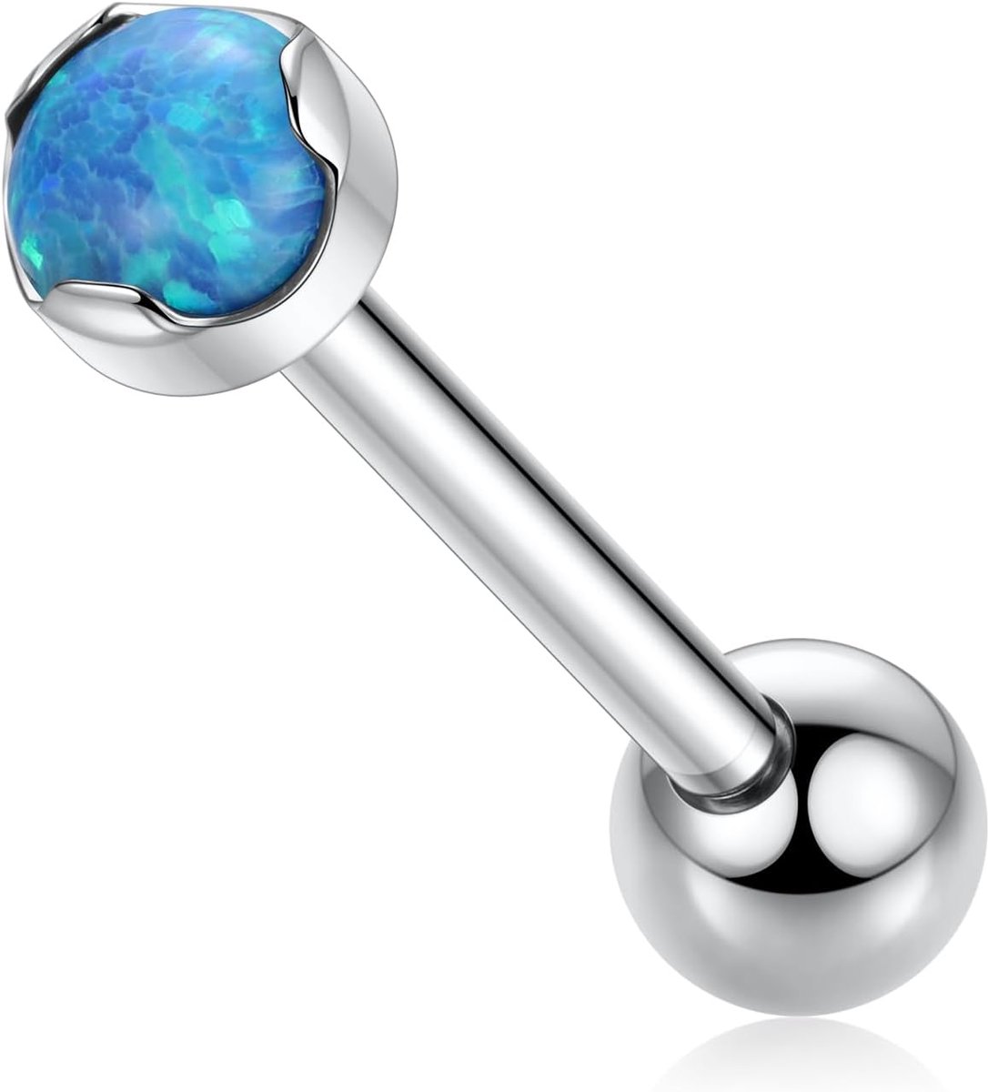 hengkaixuan G23 Titanium tongring, 14 mm-20 mm, intern geschroefd, kraakbeen, oorbel, helix, conch, tragus, labret, piercing, sieraden, 14G, rechte tongbarbell voor uniseks