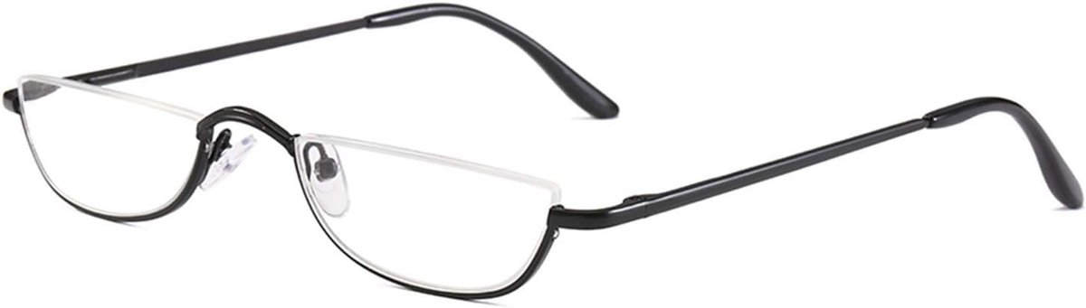 Frame Leesbril Lente Scharnieren voor Mannen Vrouwen Slanke Half Maan Lens Lezers Metalen Semi Randloze brillen