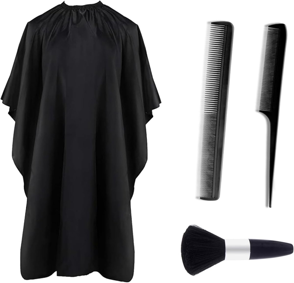 Kapperscape voor kapsalon, kapperscape met stofborstel, kapperskam, kapperskam, schoonheidssjaal, salonaccessoires voor dames en heren