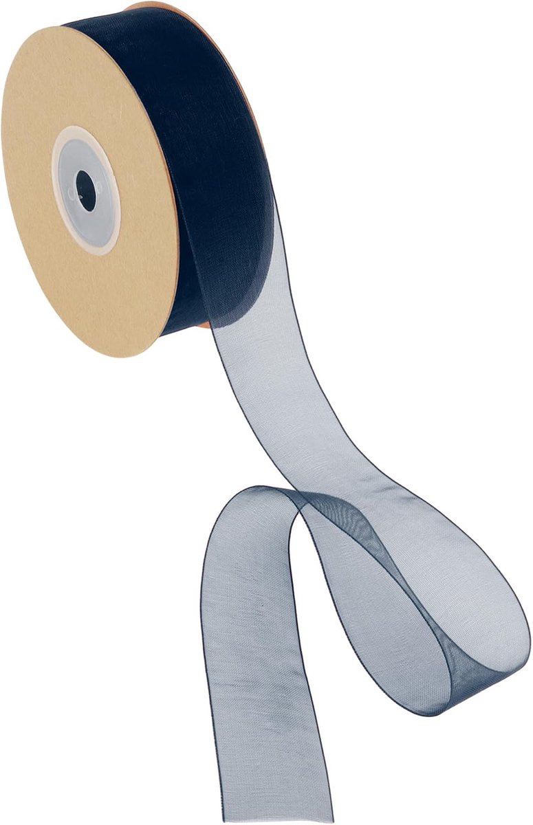 22,86 m x 2,5 cm nylon lint, cadeaulint, breed bruiloftsdecoratielint marineblauw