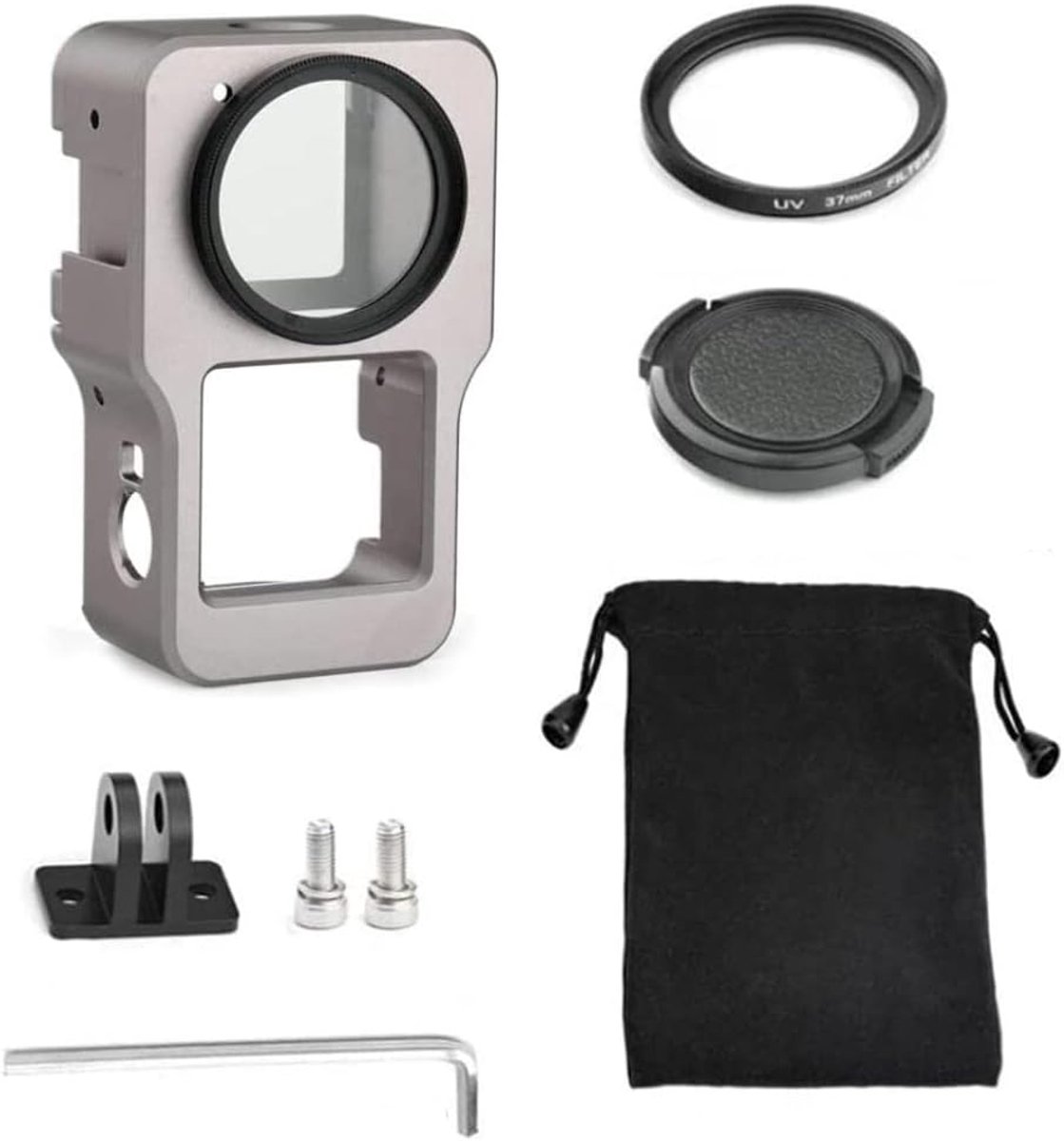 Beschermhoes voor DJI Action 2, Beschermend Frame Shell Camera Kooi Accessoires voor DJI Action 2 (grijs)