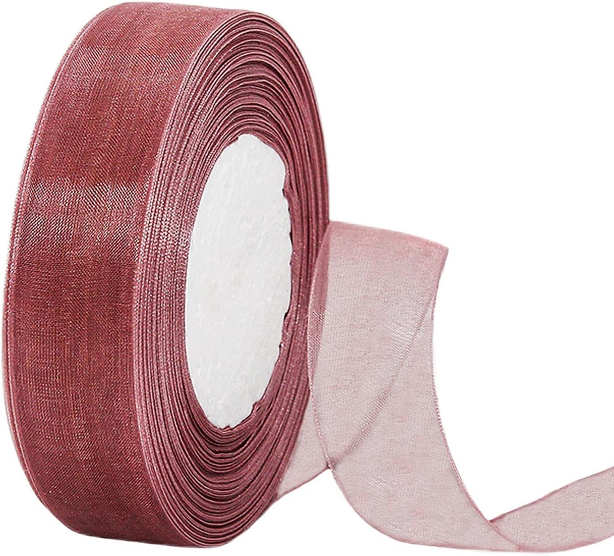 45 m organza lint lichtgrijs paars 25 mm breed chiffo cadeaulint, transparant organza lint, chiffonlint, decoratief lint, geschenkverpakking, tule lint voor Kerstmis, bruiloft, doop, verjaardag