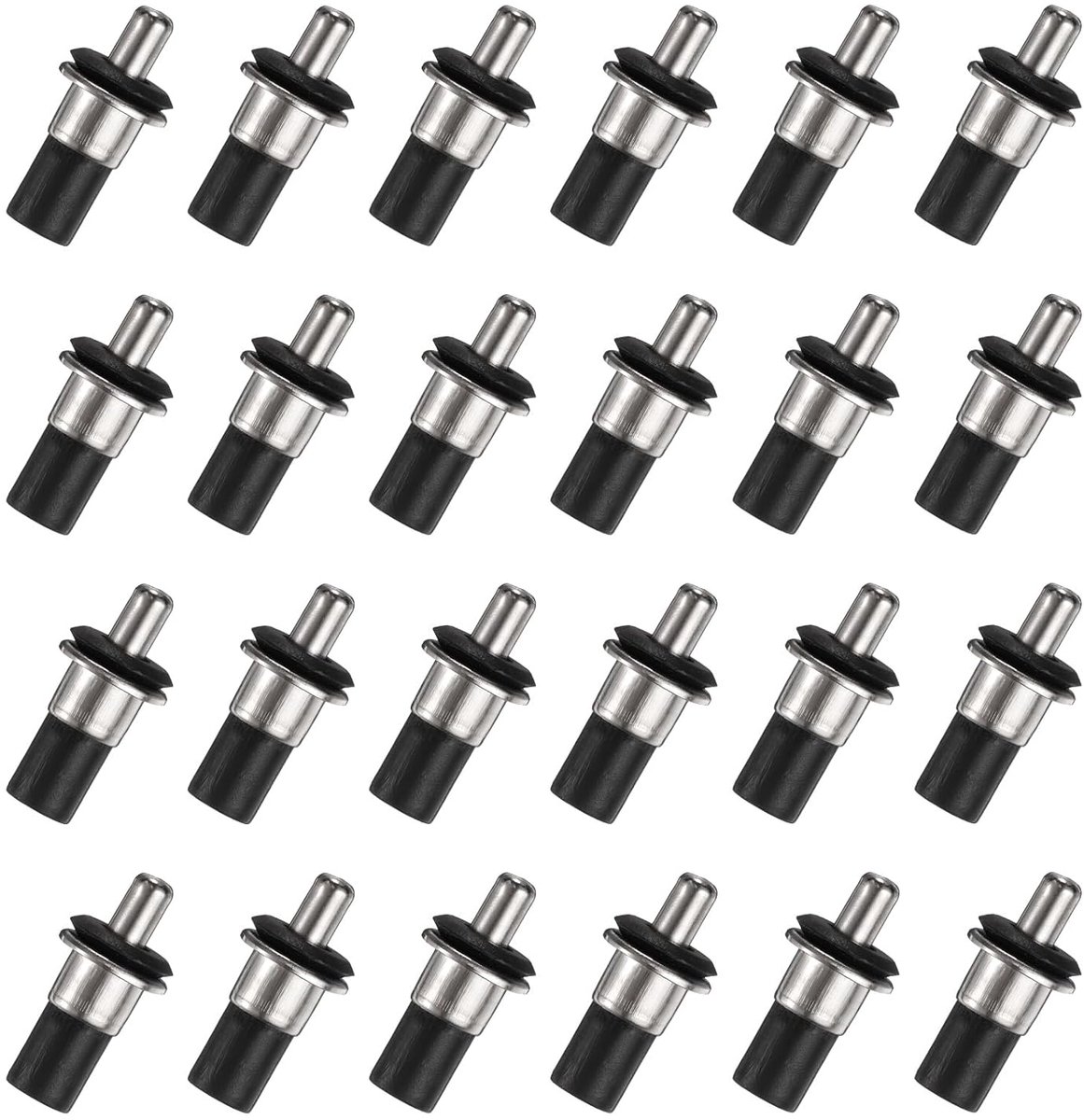 6,8 mm, reparatiepennen voor kast, deur, 24 stuks, kunststof dempers, reservepennen, veeras, beladen, meubelpennen, deurpaneel, connector voor jaloezie, keuken, kast, zwart