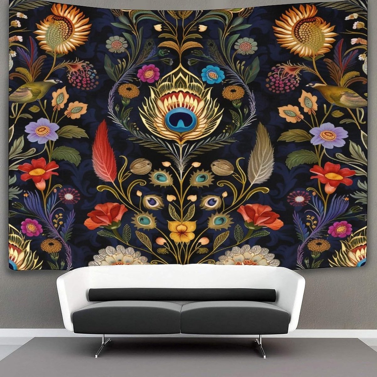 3D Pauwenveren bedrukte muurdeken woondecoratie beddengoed poster muurkunst tapijt muur opknoping tapijt zacht polyester voor woonkamer slaapkamer slaapzaal deco 130 cm x 150 cm