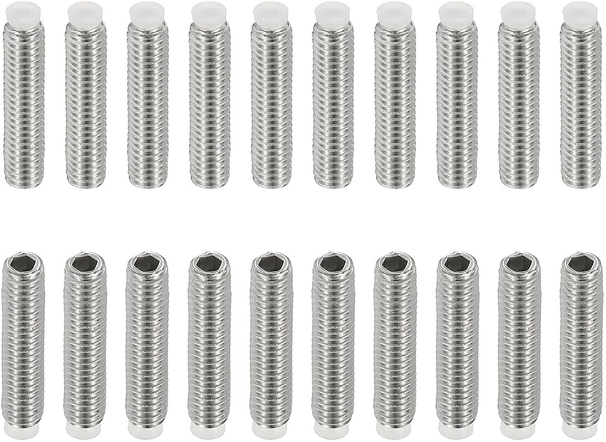 Madenschroef M4 x 18 mm, 20 stuks roestvrij staal 304 metrische zeskantkop, koppunt, zeskantkopschroeven, beslag met binnenzeskant