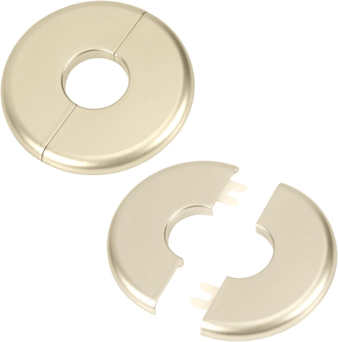 2st Muursplitflens, ABS Zelfklevend Rozetplaat voor 29mm Diameter Waterleidingen Rond Gespontwerp Loodgieterswerk Afdekplaten voor Kraan Keuken Toilet (Goud)