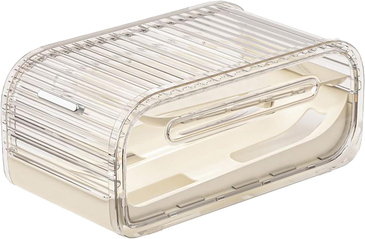Eierenopbergdoos voor Koelkast 2-Lags Schuifdeksel Met Automatisch | Met Rolletjes voor Koelkast Voor Keukenkast Voorraadkamer Huis Appartement Restaurant Camping Camper