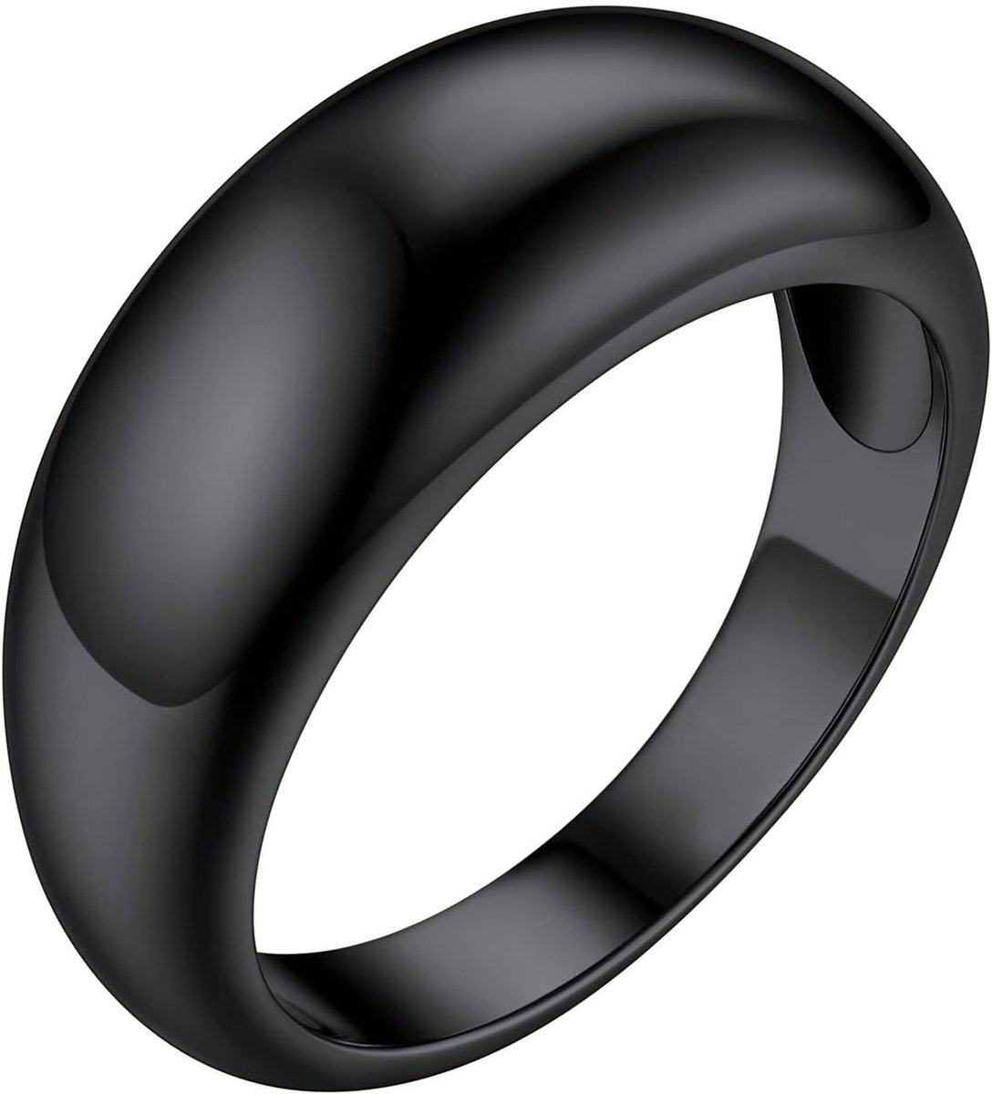 Statement Ring voor dames, gepersonaliseerde croissant ring, 18 k verguld/roestvrij staal, verlovingsring, trouwring, huwelijk, jubileum, modesieraad
