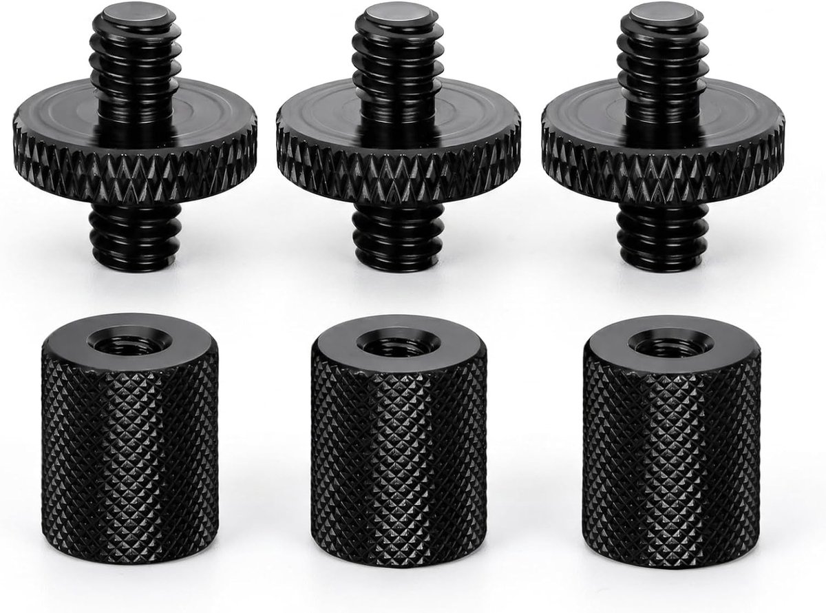 6 stuks statiefadapterset, 1/4 naar 1/4 inch statief schroefdraadadapter, statiefschroefadapter, camera statief, houderadapter, cameraschroefadapter voor camera, microfoonstatief, lampstatieven